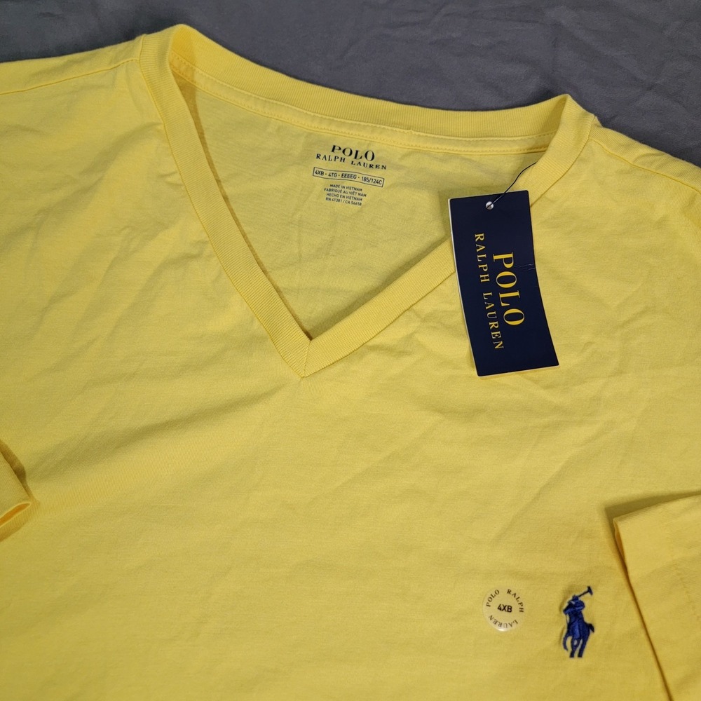 New Polo Ralph Lauren T Shirt Men's 4XB Yellow Classic Fit Short Sleeve Solid